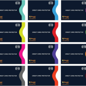 RFID Blocking Sleeves, Set with Color Coding | Identity Theft Prevention RFID Blocking Envelopes Set of 12 Credit Card Sleeves (Navy Blue)