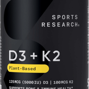 ® Vitamin D3 + K2 W/ Coconut Oil - Vegan Vitamin D 5000Iu & Mk7 Vitamin K 100Mcg for Bone & Immune Support - Vegan Certified · Non-Gmo · Soy Free - 60 Softgels