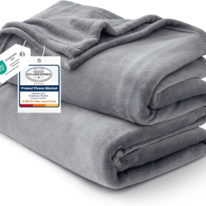 Gentlesoft Fleece Bed Blankets Queen Size Grey - Soft Lightweight Fuzzy Cozy Luxury Fall Blanket Microfiber, Room Home Decor Christmas Decorations Gifts for Women and Men, 90X90 Inches
