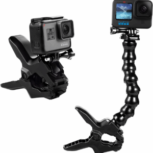 Jaws Flex Clamp Mount Gooseneck Mount for Gopro Hero 13 Hero 12 Hero 11 Hero 10 Hero 9 Hero 8 Hero 7 Hero 6 Hero 5 Hero 4 Session Hero 3+ Hero 3 Akaso EK7000 DJI Osmo Arlo Action Camera.