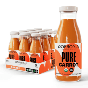 Pomona Organic Carrot Juice, Cold Pressed USDA Organic Juices, 100% Carrots, No Added Sugar, Not from Concentrate, Vegan, Kosher, Non GMO, Pasteurized, 8.4 Ounce (Pack of 12)