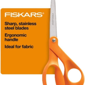 8" Original Orange-Handled Stainless Steel Scissors, Ergonomic and Keeps Material Flat, Sharp All-Purpose Paper and Fabric Scissors for Office, Arts, and Crafts