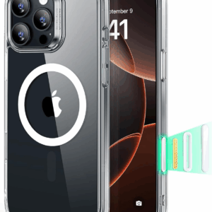 for Iphone 16 Pro Case, Camera Control, Compatible with Magsafe, Shockproof Military-Grade Protection, Magnetic Phone Case for Iphone 16 Pro, Classic Hybrid Case (Halolock), Clear