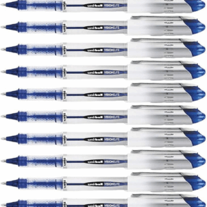 Vision Elite Rollerball Pens, Bold Point (0.8Mm), Blue Ink, 12 Count, Bundle with Plastic Reusable Pouch