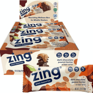 Dark Chocolate Peanut Butter Vegan Protein Bars, Gluten Free with High Protein, High Fiber, Dairy Free Nutrition Bars, Plant Based Protein, Kosher, Low Sugar, No Sugar Alcohols - 12 Count