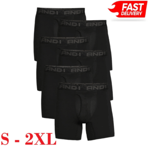 AND1 Men'S Underwear Pro Platinum Boxer Briefs, 6 - Pack, 6" Size:S-2Xl