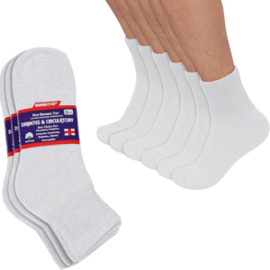 Diabetic Ankle Socks for Men & Women, Non-Binding Cotton Socks with Cushioned Sole, Soft & Breathable, 3/6/12 Pack