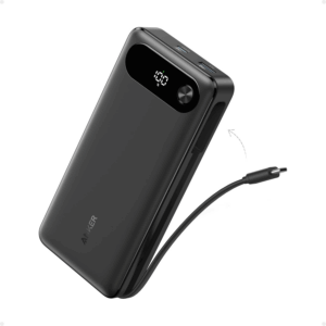 Power Bank, 20,000Mah Travel Essential Portable Charger with Built-In USB-C Cable, 3-Port 87W Max Fast Charging Battery Pack, for Macbook, Iphone 16/15 Series, Samsung, Switch, and More