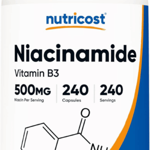 Niacinamide (Vitamin B3) 500Mg, 240 Capsules - Non-Gmo, Gluten Free, Flush Free Vitamin B3