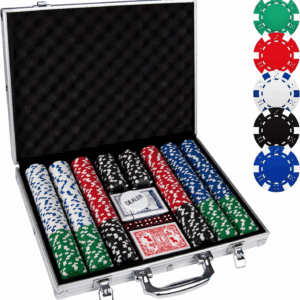 Poker Chips,500Pcs Poker Chip Set with Aluminum Travel Case,11.5 Gram Poker Set for Texas Holdem Blackjack Gambling